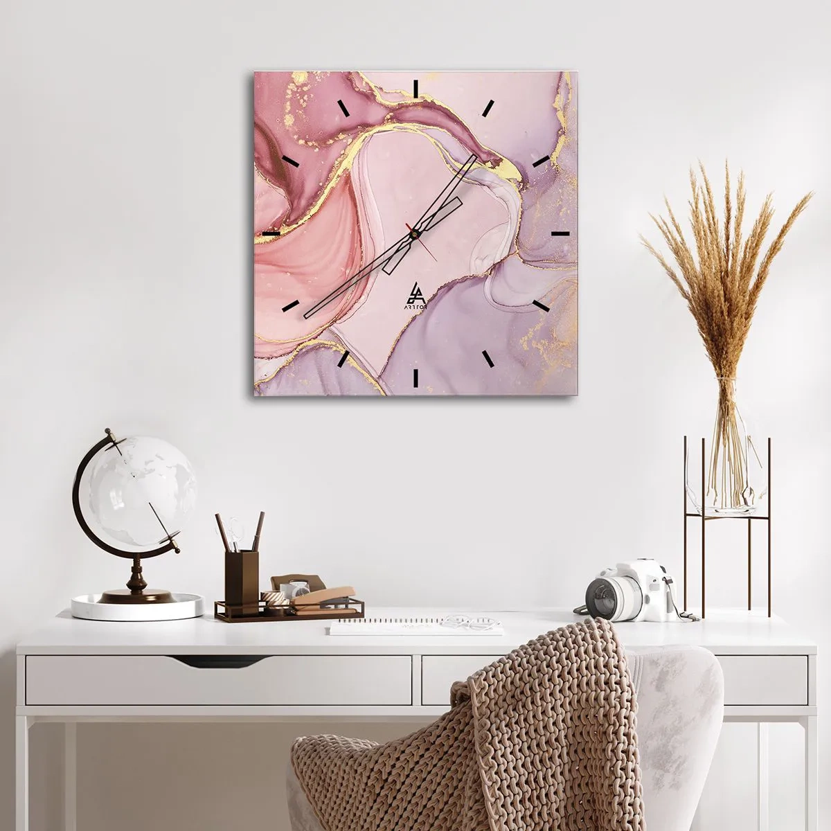 Horloge murale - Pendule murale - Caresse de couleurs - 30x30 cm