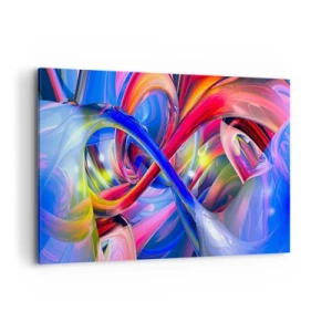 Impression sur toile - Image sur toile - Compositions géométriques abstraites et colorées aux formes dynamiques - 120x80cm - La danse des nuances - Décoration murale moderne pour le salon et la chambre ARTTOR