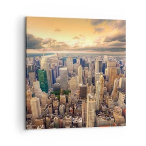 Impression sur toile - Image sur toile - Métropole dorée - 60x60 cm