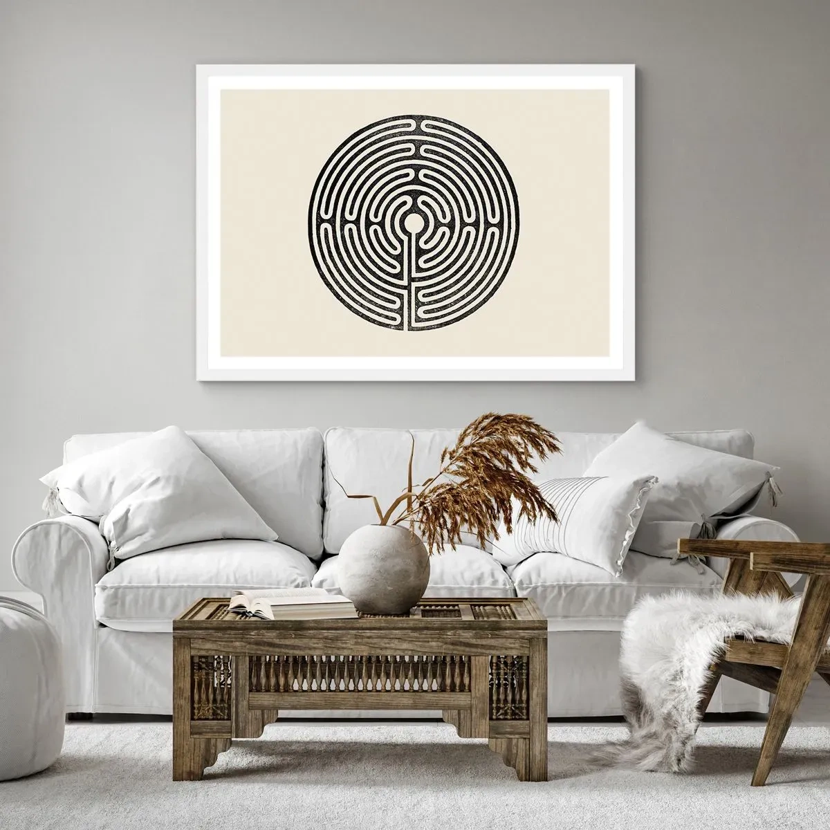 Affiche dans un cadre blanc - Poster - Ordre mystérieux - 100x70 cm