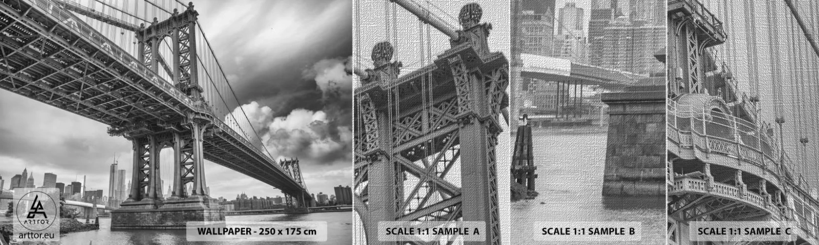 Échantillon de Papier Peint Premium Canvas - Au coeur de la ville - New York, Ville, Manhattan - 100x30 cm