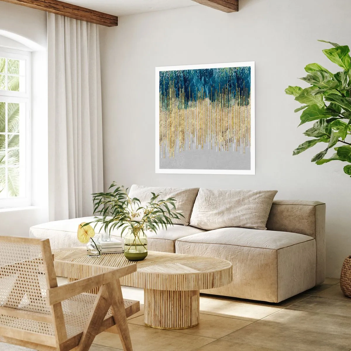 Affiche - Poster - Bordure dorée - 30x30 cm