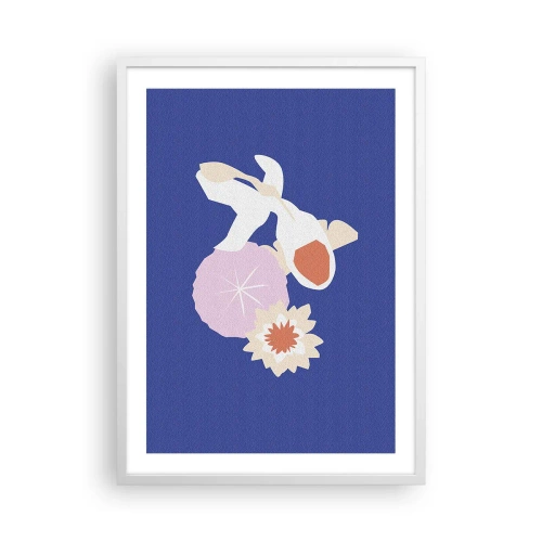 Affiche dans un cadre blanc - Poster - Composition de fleurs et de bourgeons - 50x70 cm