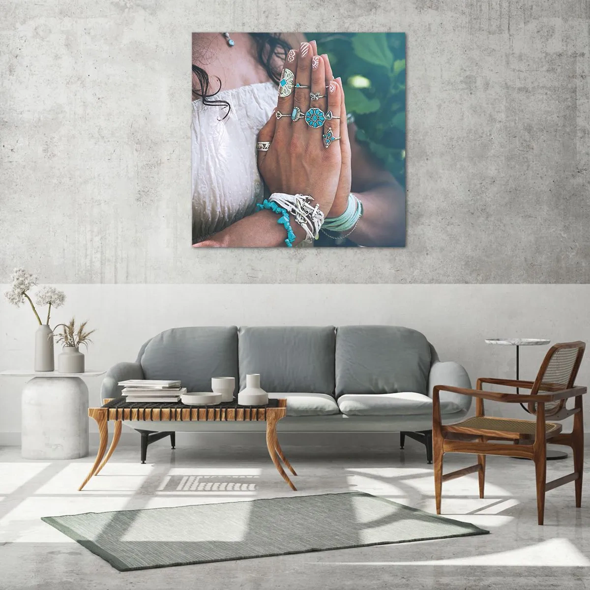 Impression sur verre - Image sur verre - Bienvenue au centre du bien-être - 40x40 cm