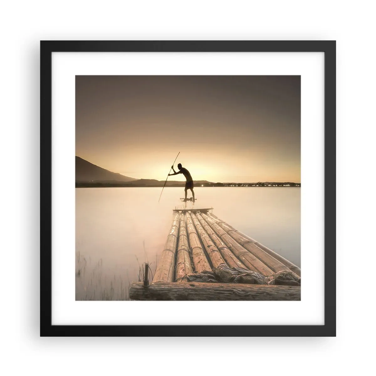 Affiche dans un cadre noir - Poster - Avant la fin du jour - 40x40 cm