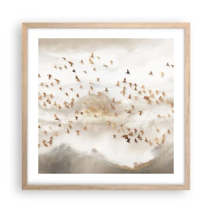 Affiche dans un chêne clair - Poster - Il est l'heure… - 50x50 cm