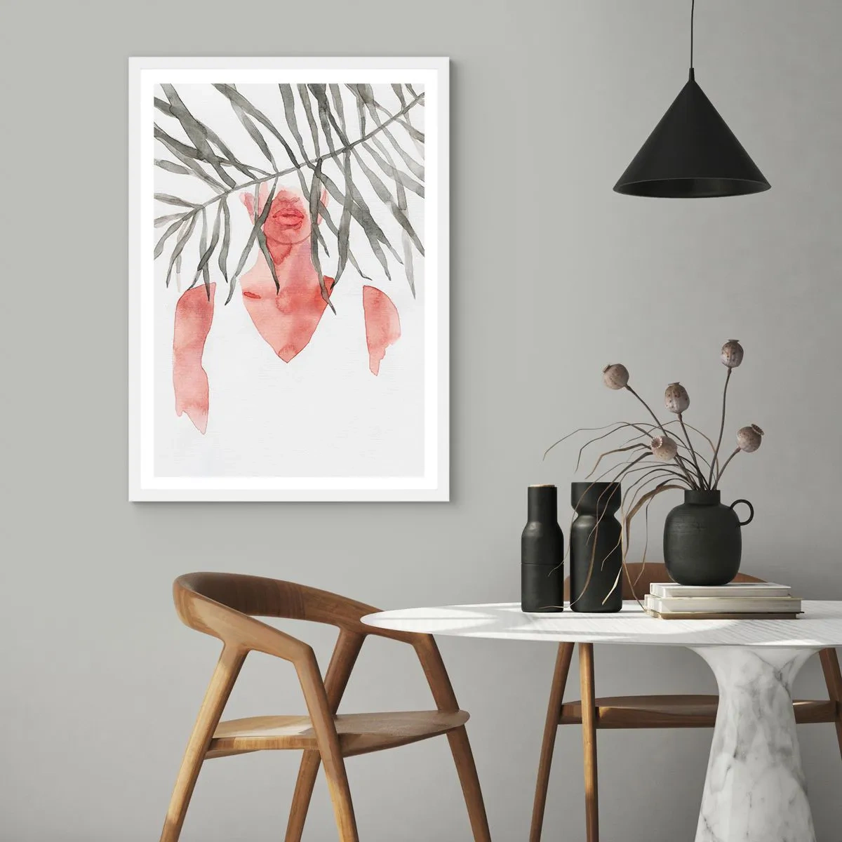 Affiche dans un cadre blanc - Poster - Dame des tropiques - 50x70 cm