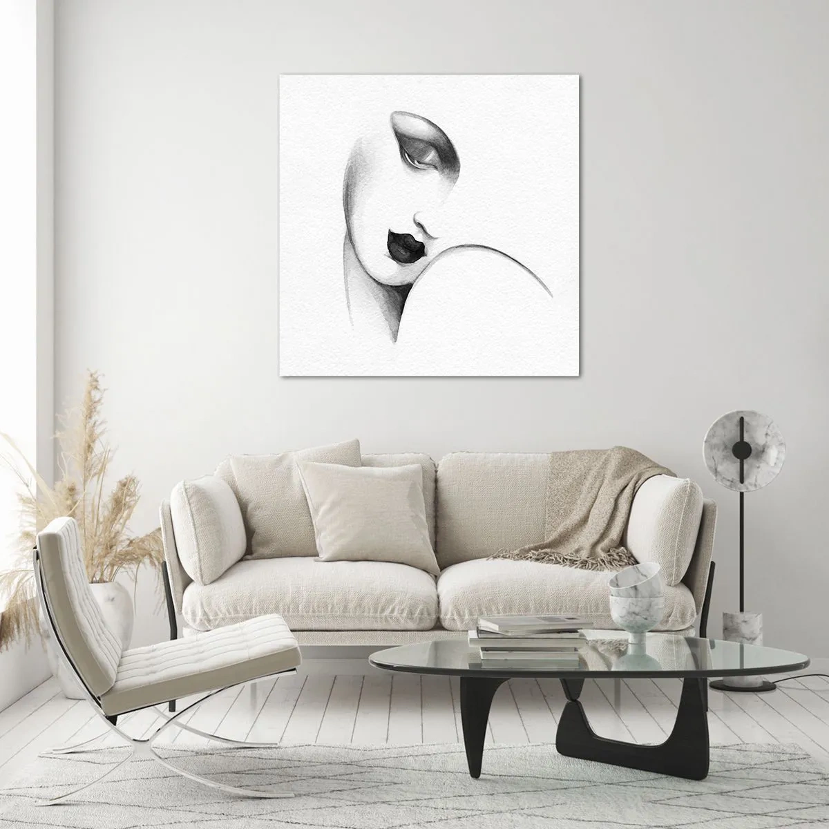 Impression sur verre - Image sur verre - Dans le style de Lempicka - 70x70 cm