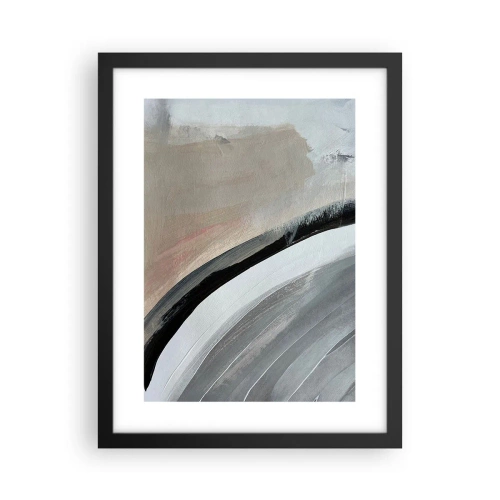 Affiche dans un cadre noir - Poster - Composition : arc de noir et gris - 30x40 cm