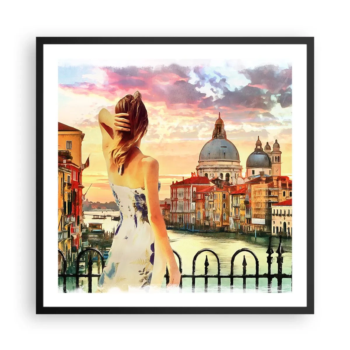 Affiche dans un cadre noir - Poster - Pour une aventure c'est uniquement dans ... - 60x60 cm