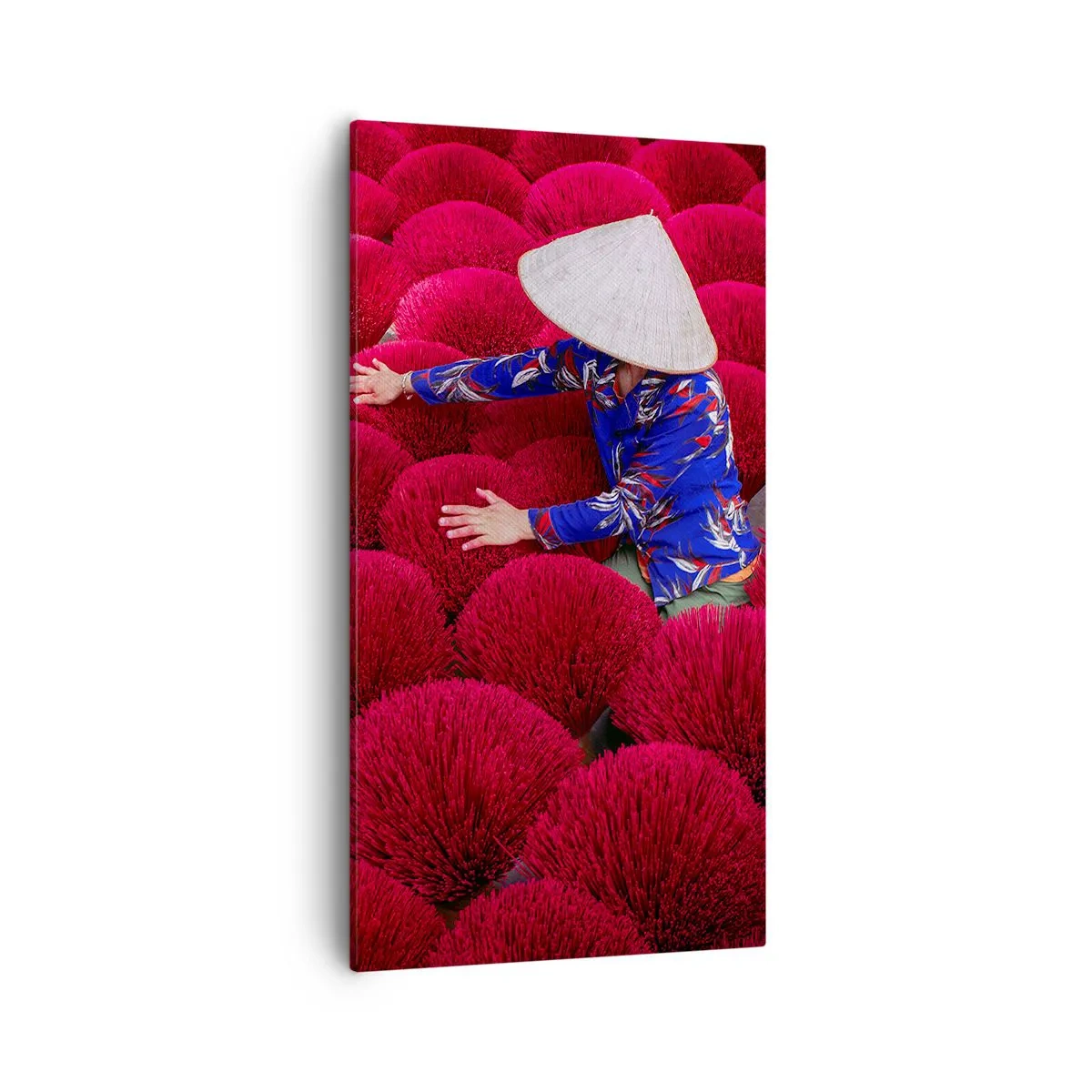 Impression sur toile - Image sur toile - Dans un champ de riz - 55x100 cm