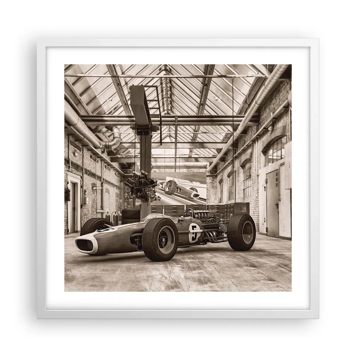 Affiche dans un cadre blanc - Poster - Le repos du guerrier - 50x50 cm