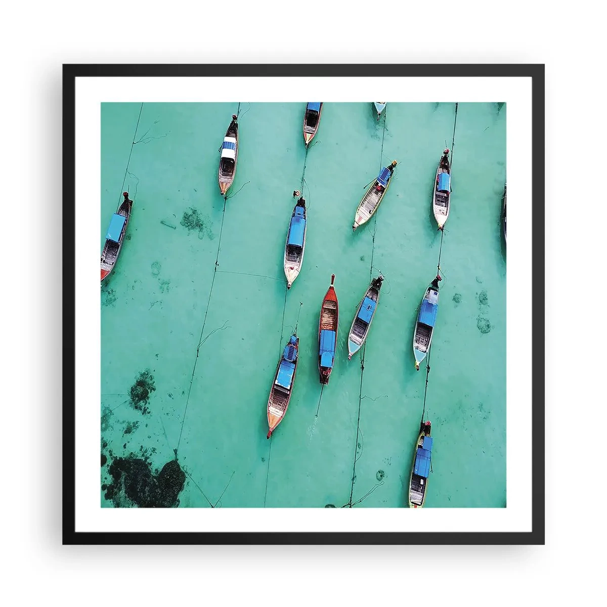 Affiche dans un cadre noir - Poster - Dans une attente jouyeuse - 60x60 cm