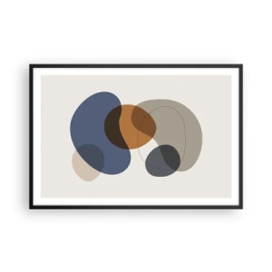 Affiche dans un cadre noir - Poster - Gouttes de couleur - 91x61 cm