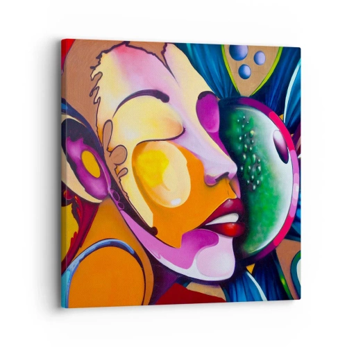 Impression sur toile - Image sur toile - Toucher avec la couleur - 30x30 cm