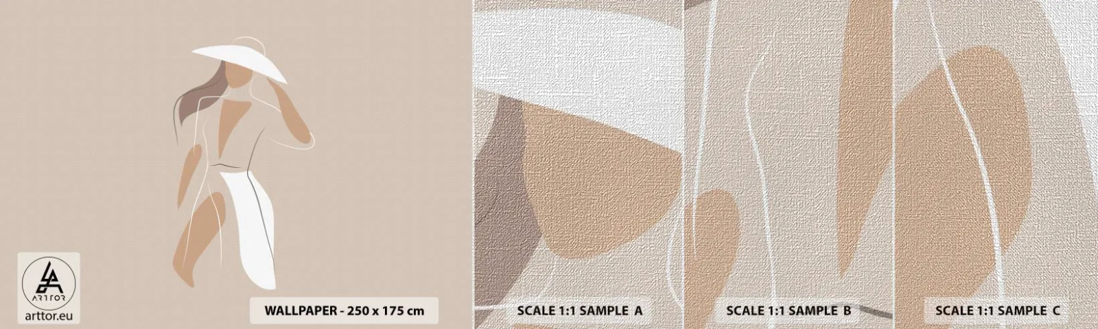 Échantillon de Papier Peint Premium Canvas - Lea mode est un jeu - Femme, Graphique, Mode - 100x30 cm