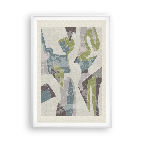 Affiche dans un cadre blanc - Poster - Composition derrière la vitre - 70x100 cm