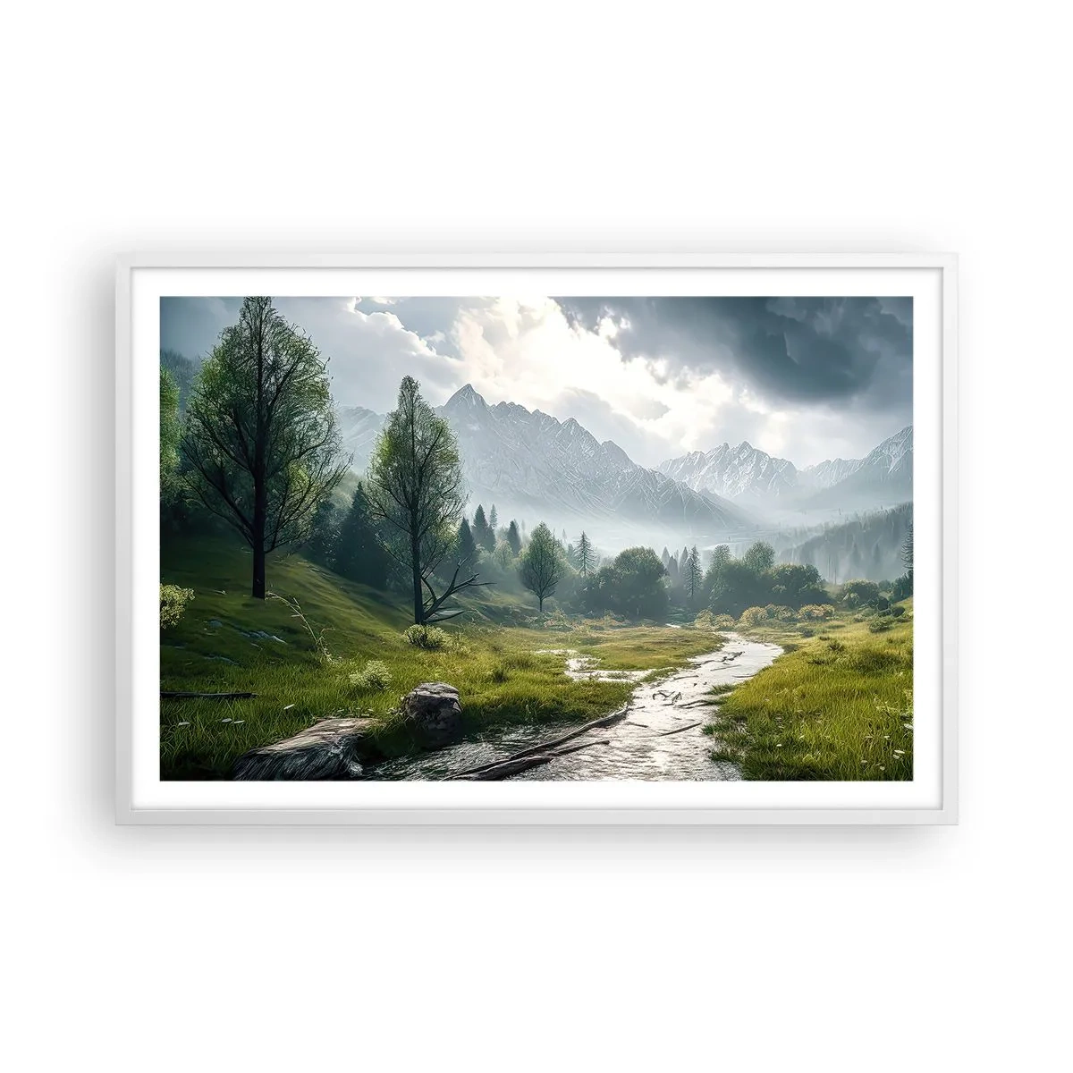 Affiche dans un cadre blanc - Poster - Aller et retour - 91x61 cm