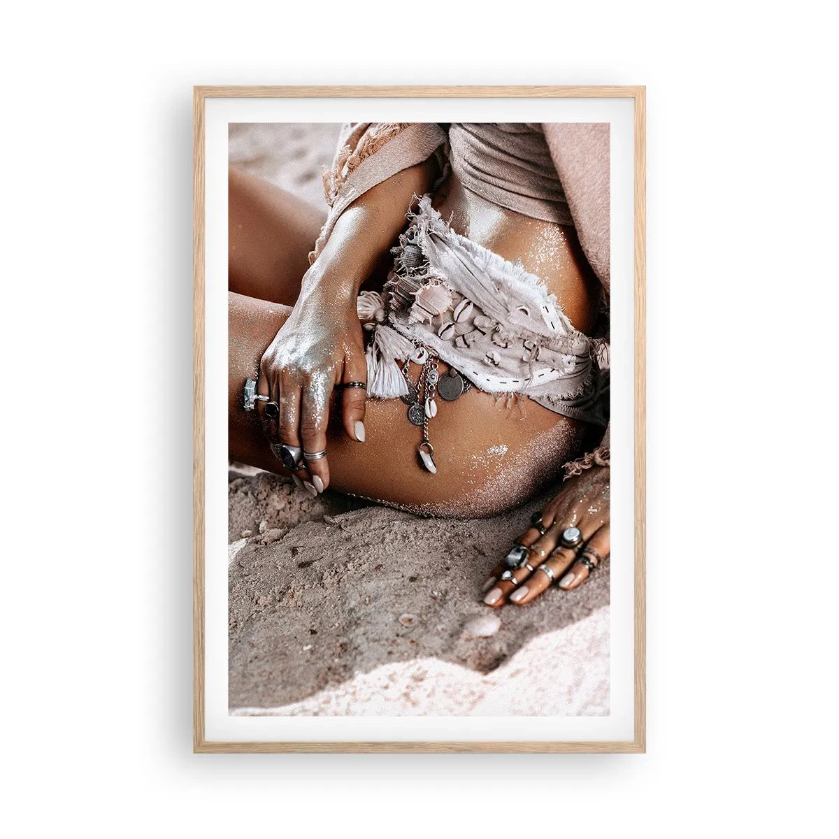 Affiche dans un chêne clair - Poster - Rejeté par la vague? - 61x91 cm