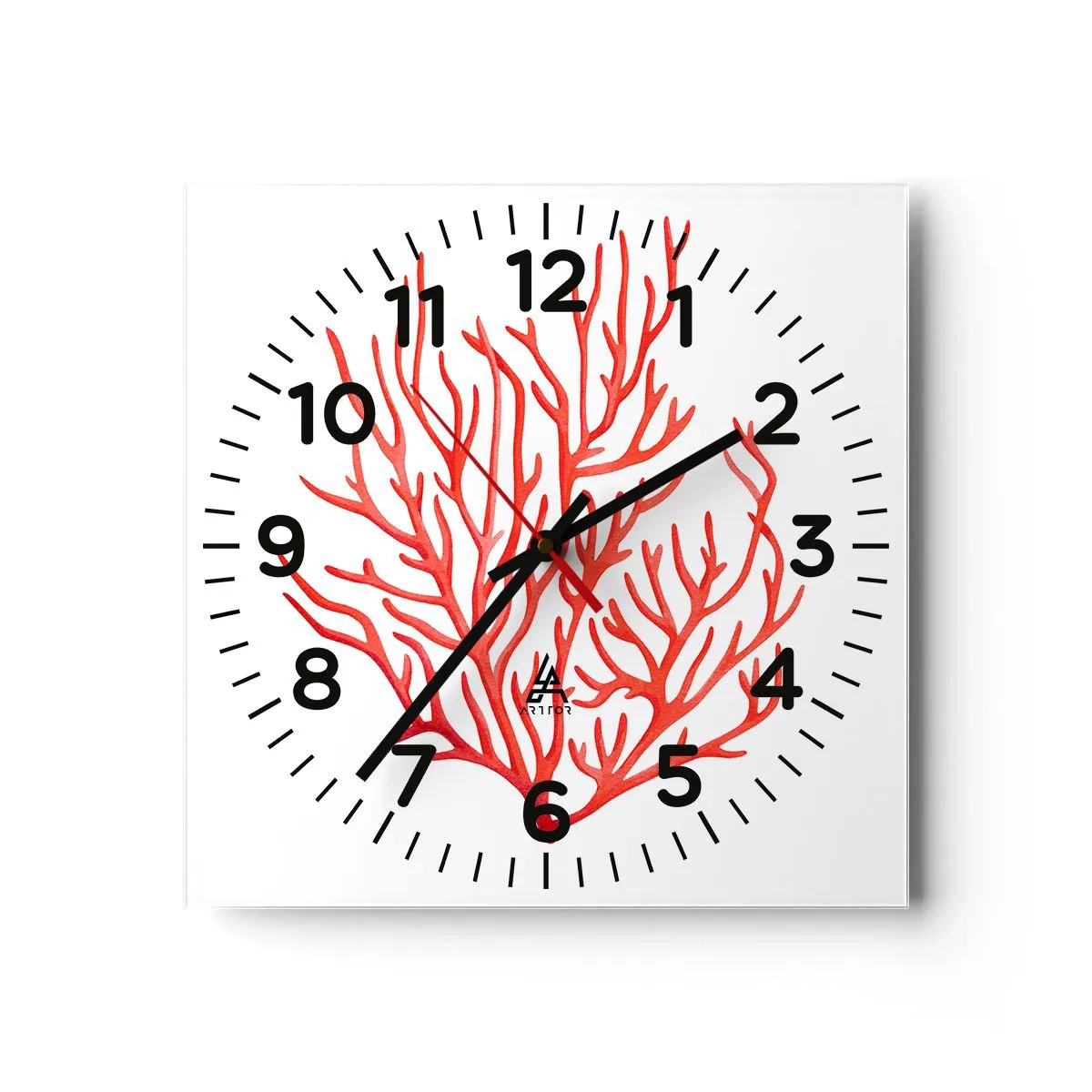 Horloge murale - Pendule murale - Filigrane de corail - 40x40 cm