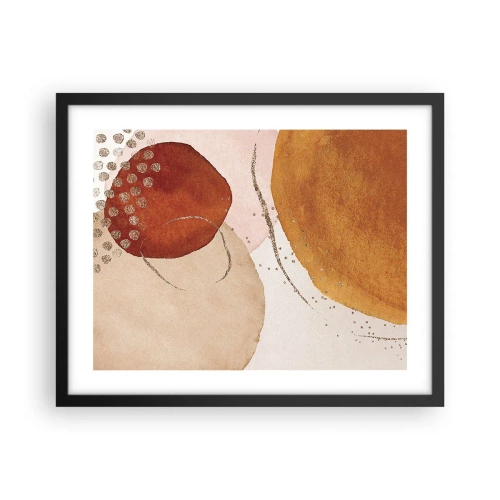 Affiche dans un cadre noir - Poster - Rondeur et mouvement - 50x40 cm