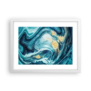 Affiche dans un cadre blanc - Poster - Vortex bleu - 40x30 cm