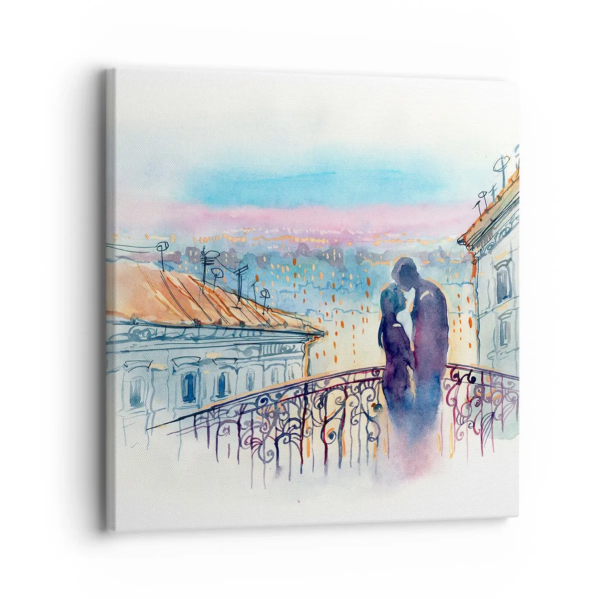 Impression sur toile - Image sur toile - Amoureux de Paris - 30x30 cm