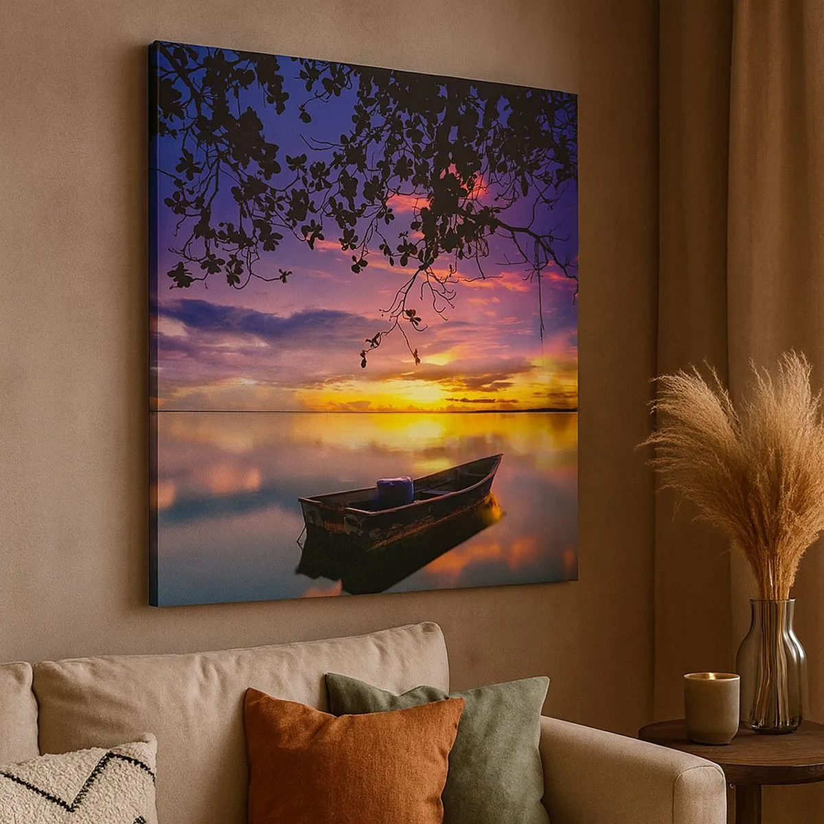 Impression sur toile - Image sur toile - "Tu sembles suspendu au milieu du ciel..." - 30x30 cm