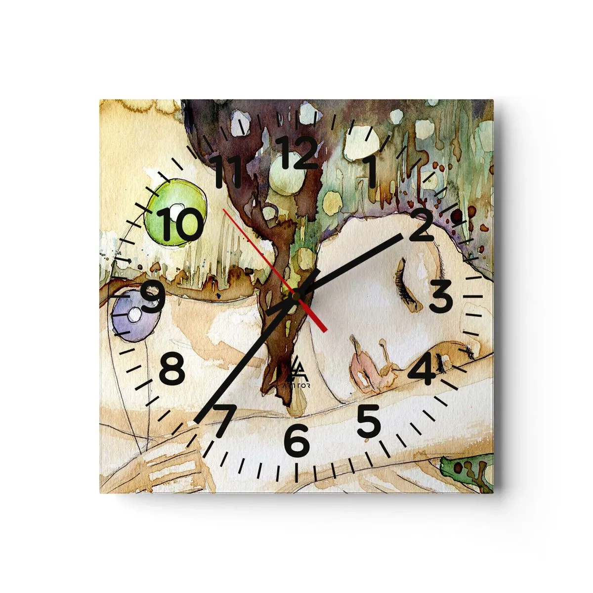 Horloge murale - Pendule murale - Un rêve violet émeraude - 40x40 cm