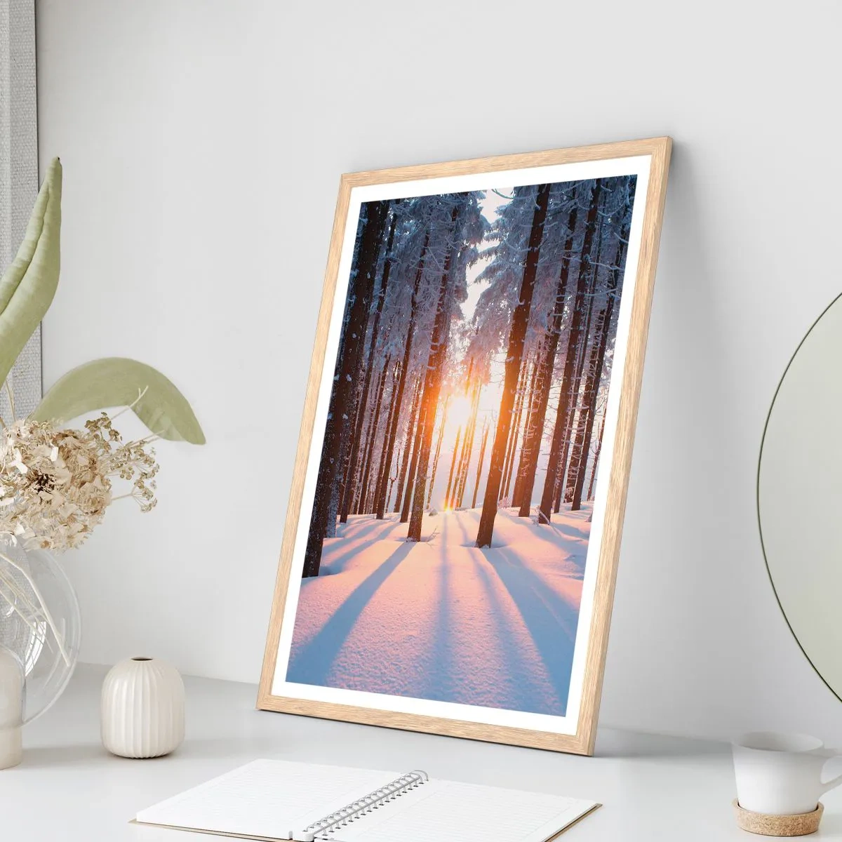 Affiche dans un chêne clair - Poster - Clairement en noir et blanc - 30x40 cm