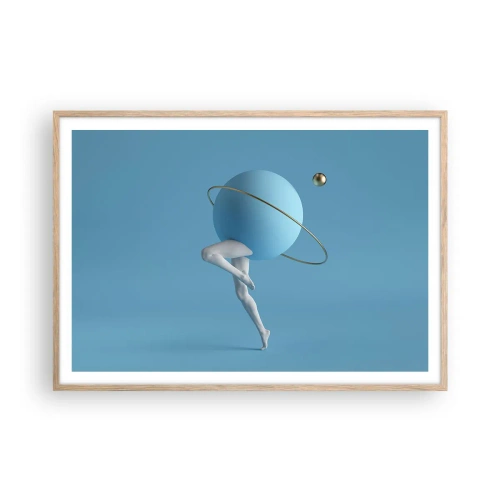 Affiche dans un chêne clair - Poster - Et les planètes deviennent folles - 100x70 cm
