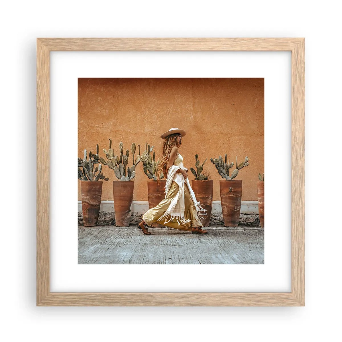 Affiche dans un chêne clair - Poster - Style hippie - 30x30 cm