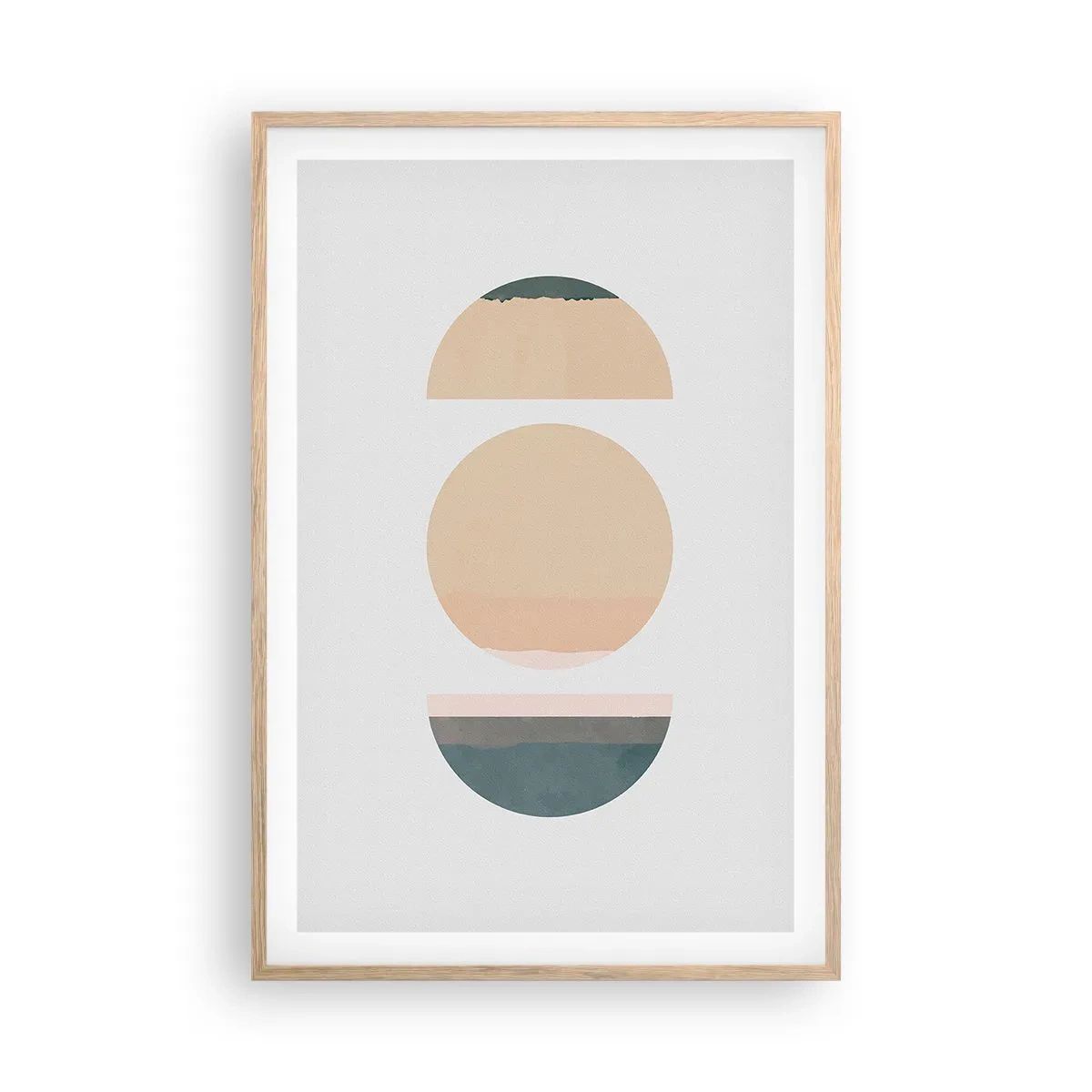 Affiche dans un chêne clair - Poster - Cercles après cercles - 61x91 cm