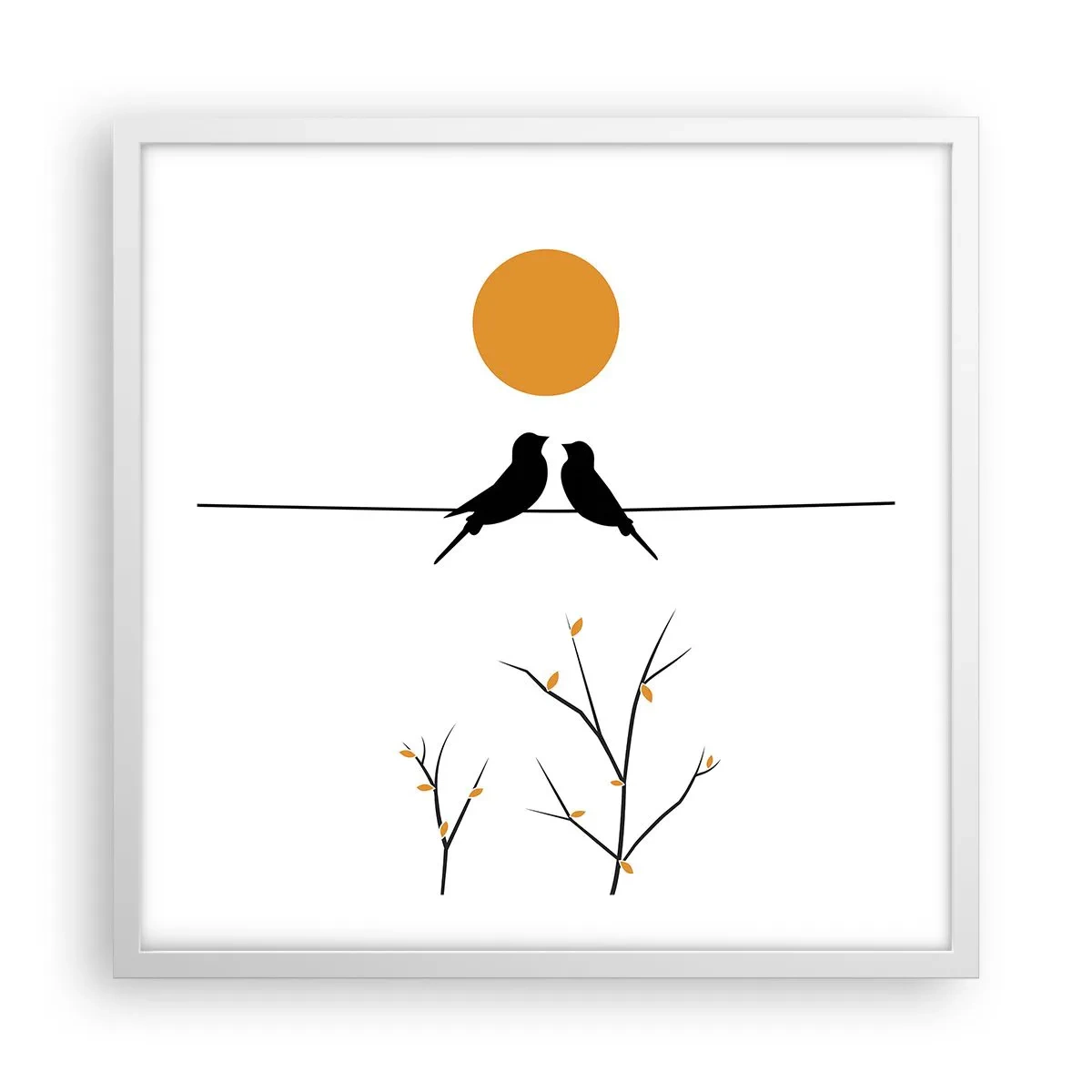 Affiche dans un cadre blanc - Poster - Soirée pour rossignols - 50x50 cm