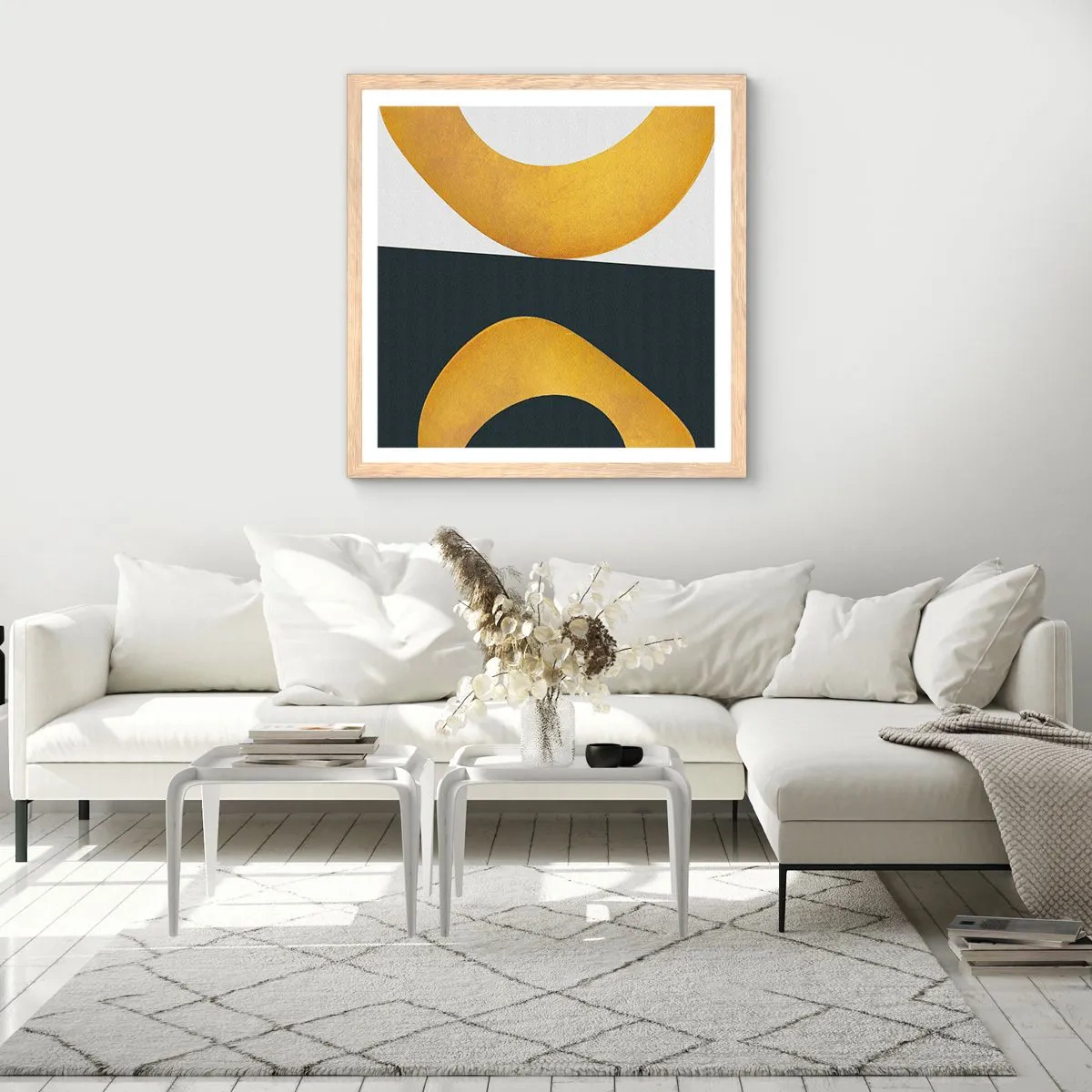 Affiche dans un chêne clair - Poster - Avant tout : l’or - 60x60 cm