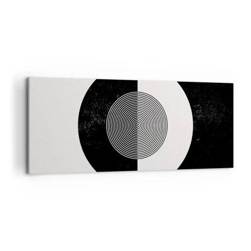 Impression sur toile - Image sur toile - Motif graphique contrasté noir et blanc - 120x50cm - Harmonie de noir et blanc - Décoration murale moderne pour le salon et la chambre ARTTOR