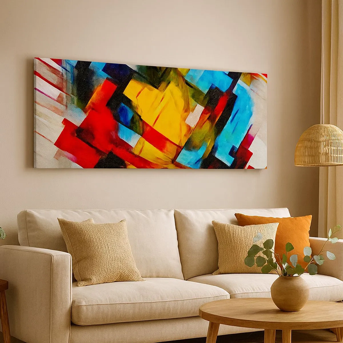 Impression sur toile - Image sur toile - Une superposition multicolore - 100x40 cm