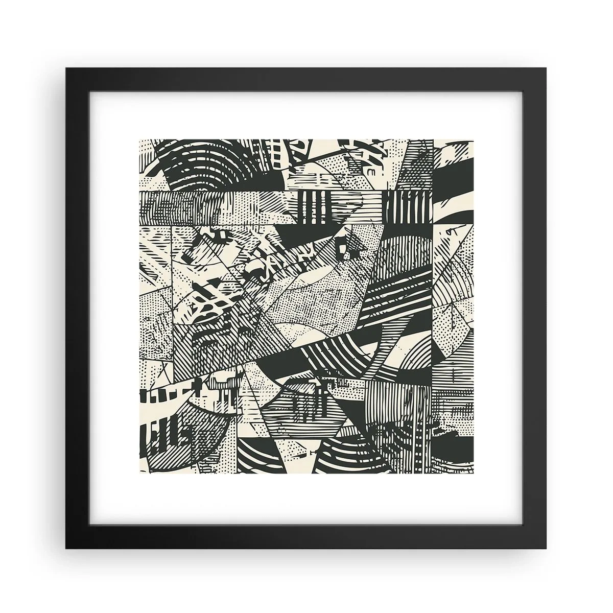 Affiche dans un cadre noir - Poster - Dynamique du modernisme - 30x30 cm