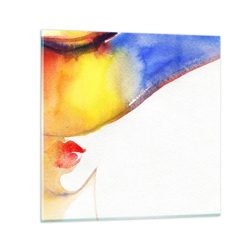 Impression sur verre - Image sur verre - Portrait d'une dame - 50x50 cm