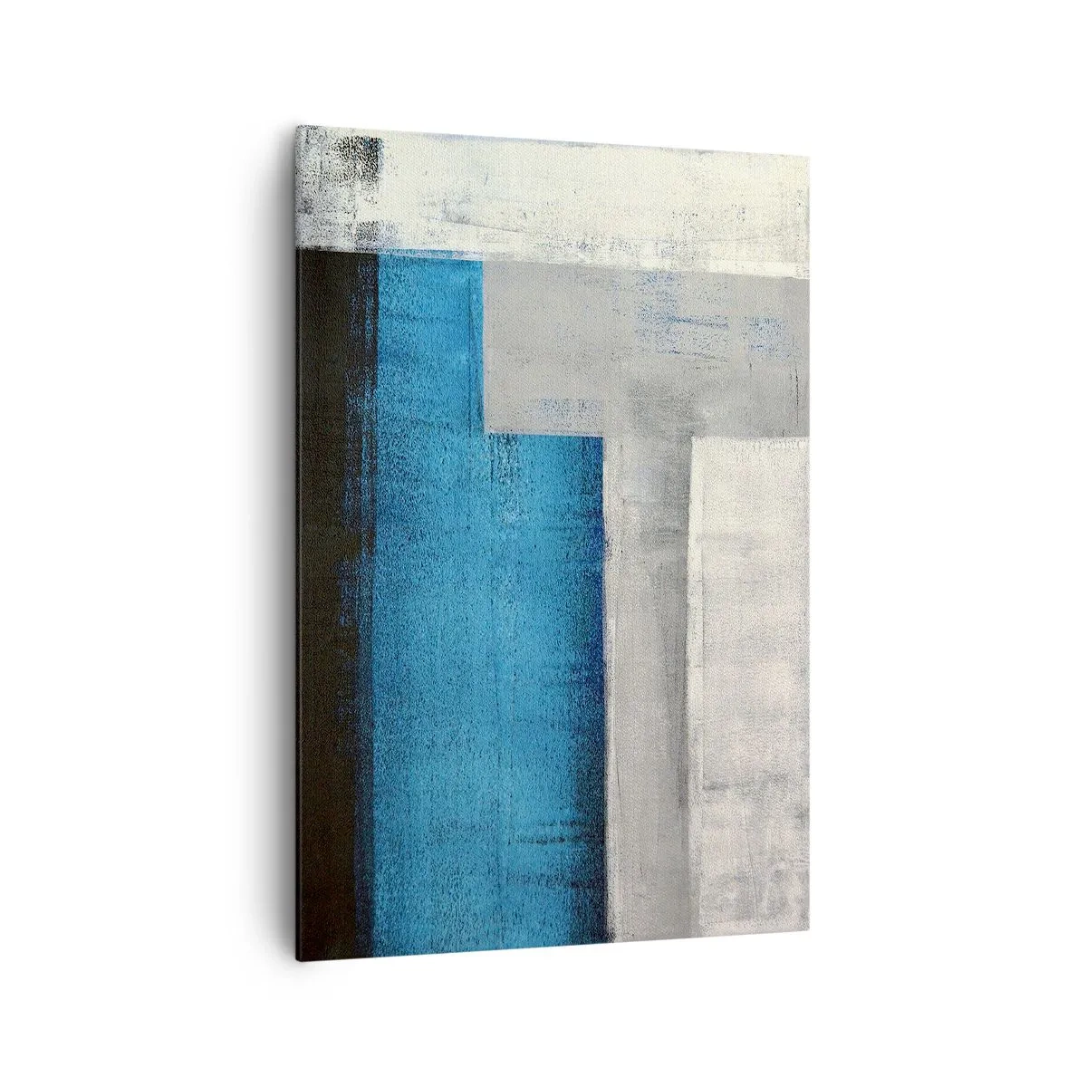 Impression sur toile - Image sur toile - Une composition abstraite avec des nuances de bleu, de gris et de blanc. - 70x100cm - Une composition poétique de gris et de bleu - Décoration murale moderne pour le salon et la chambre ARTTOR