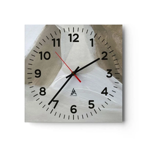 Horloge murale - Pendule murale - Une vague de blanc - 40x40 cm