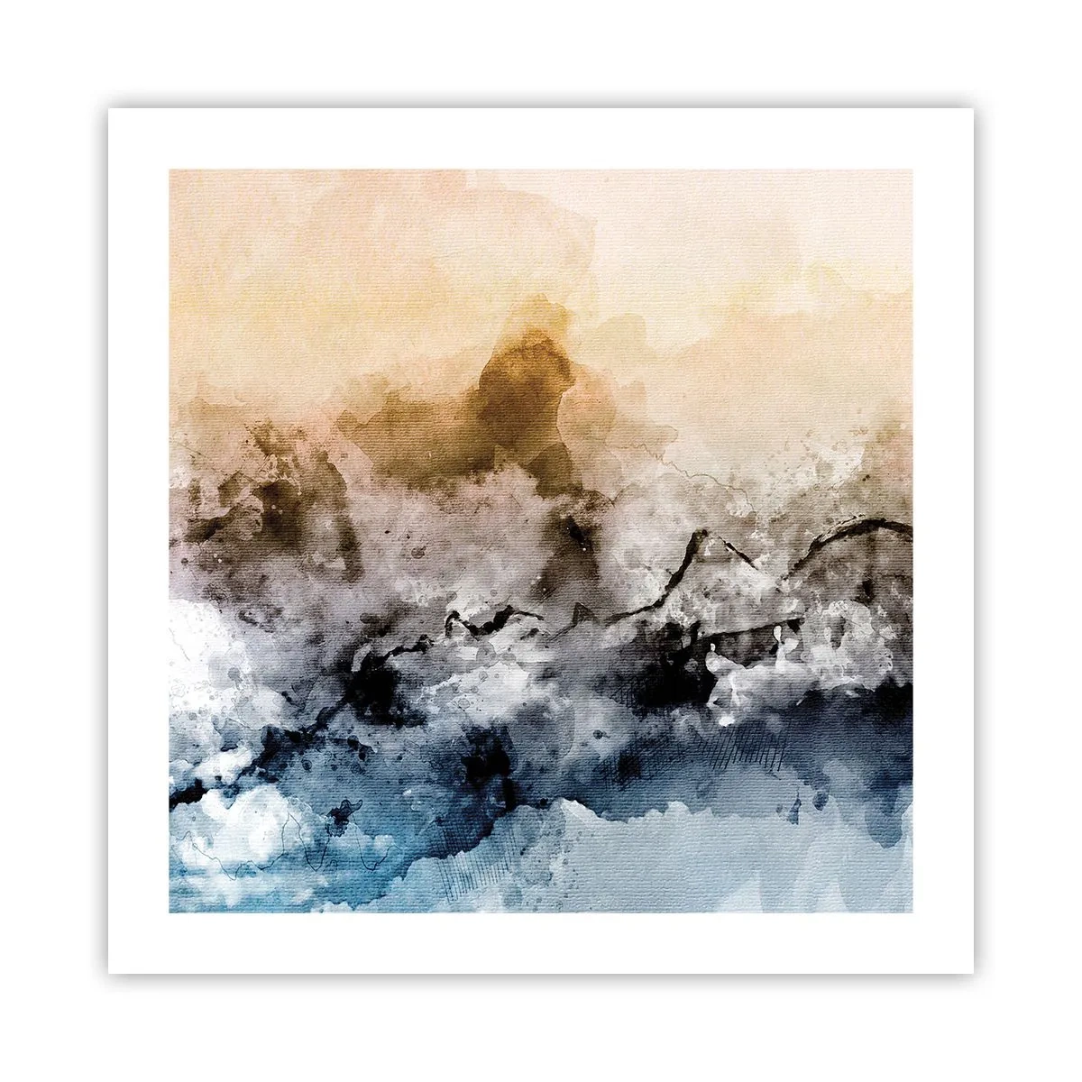 Affiche - Poster - Noyé dans un nuage de brouillard - 50x50 cm