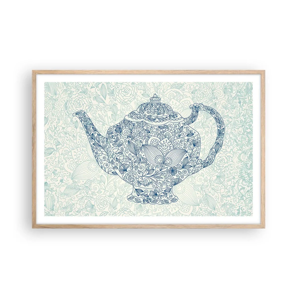 Affiche dans un chêne clair - Poster - Le charme du thé - 91x61 cm