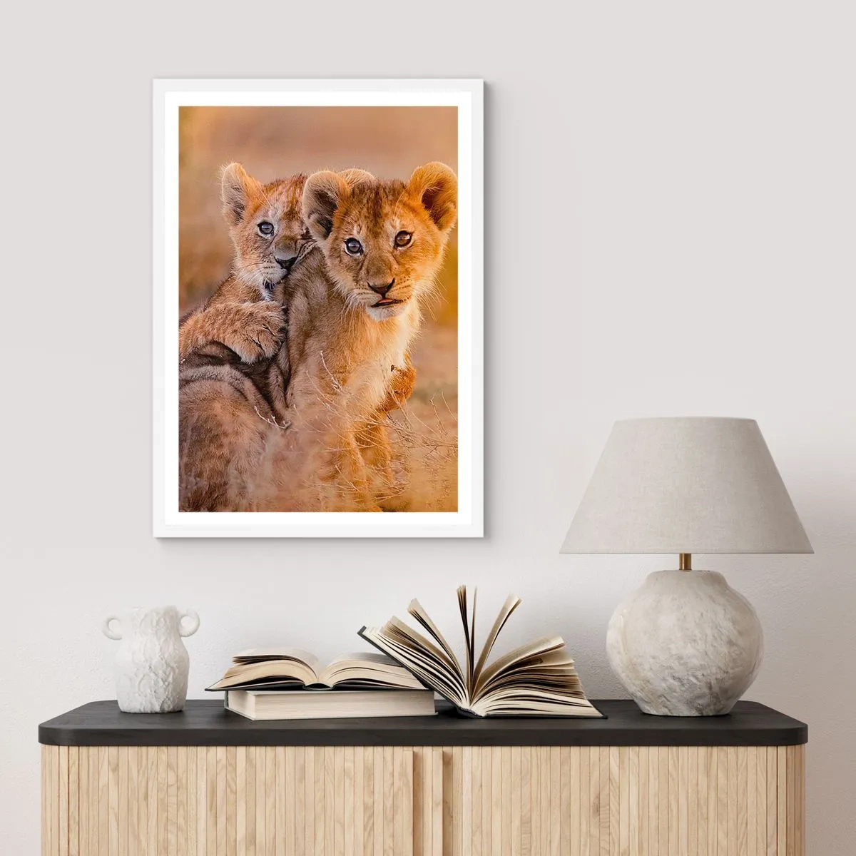 Affiche dans un cadre blanc - Poster - Ne pas déranger! On s'amuse - 30x40 cm