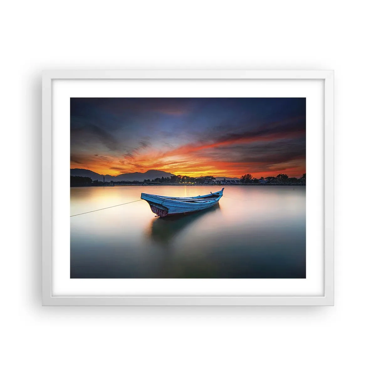 Affiche dans un cadre blanc - Poster - Une bonne nuit arrive - 50x40 cm