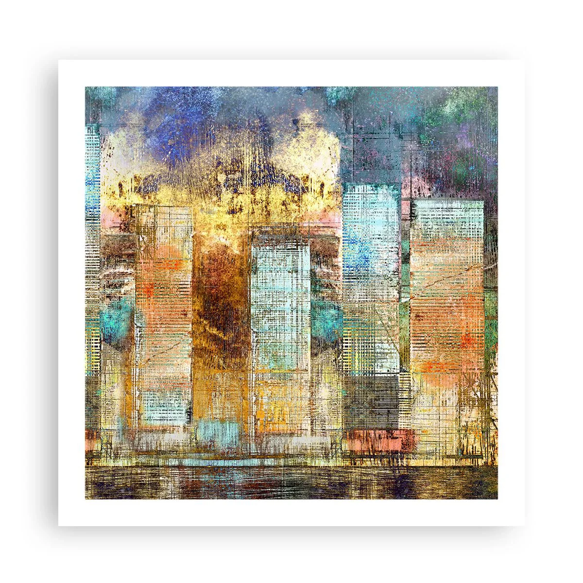 Affiche - Poster - Une métropole ensoleillée - 60x60 cm