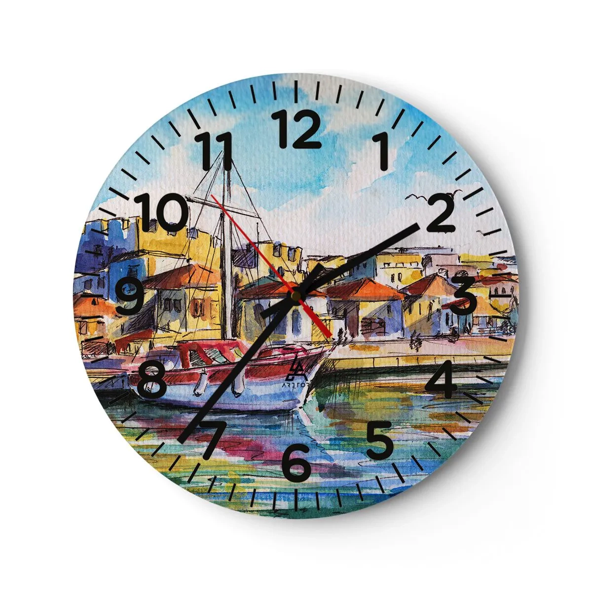 Horloge murale - Pendule murale - Après-midi arc-en-ciel - 30x30 cm