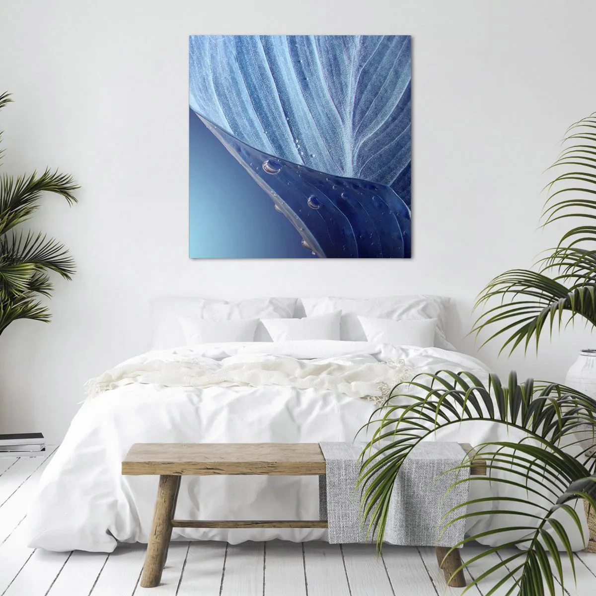 Impression sur toile - Image sur toile - Gouttes cachées du bleu - 50x50 cm