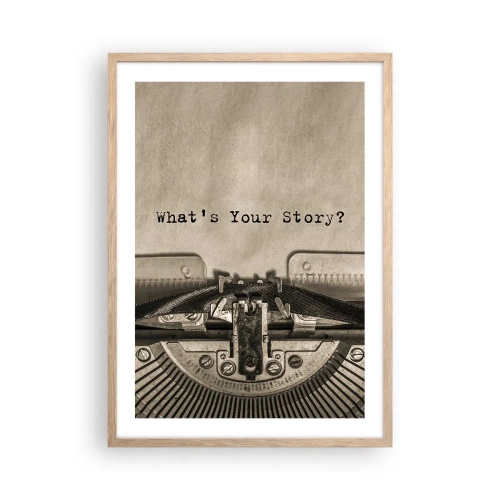 Affiche dans un chêne clair - Poster - Réponds-moi - 50x70 cm