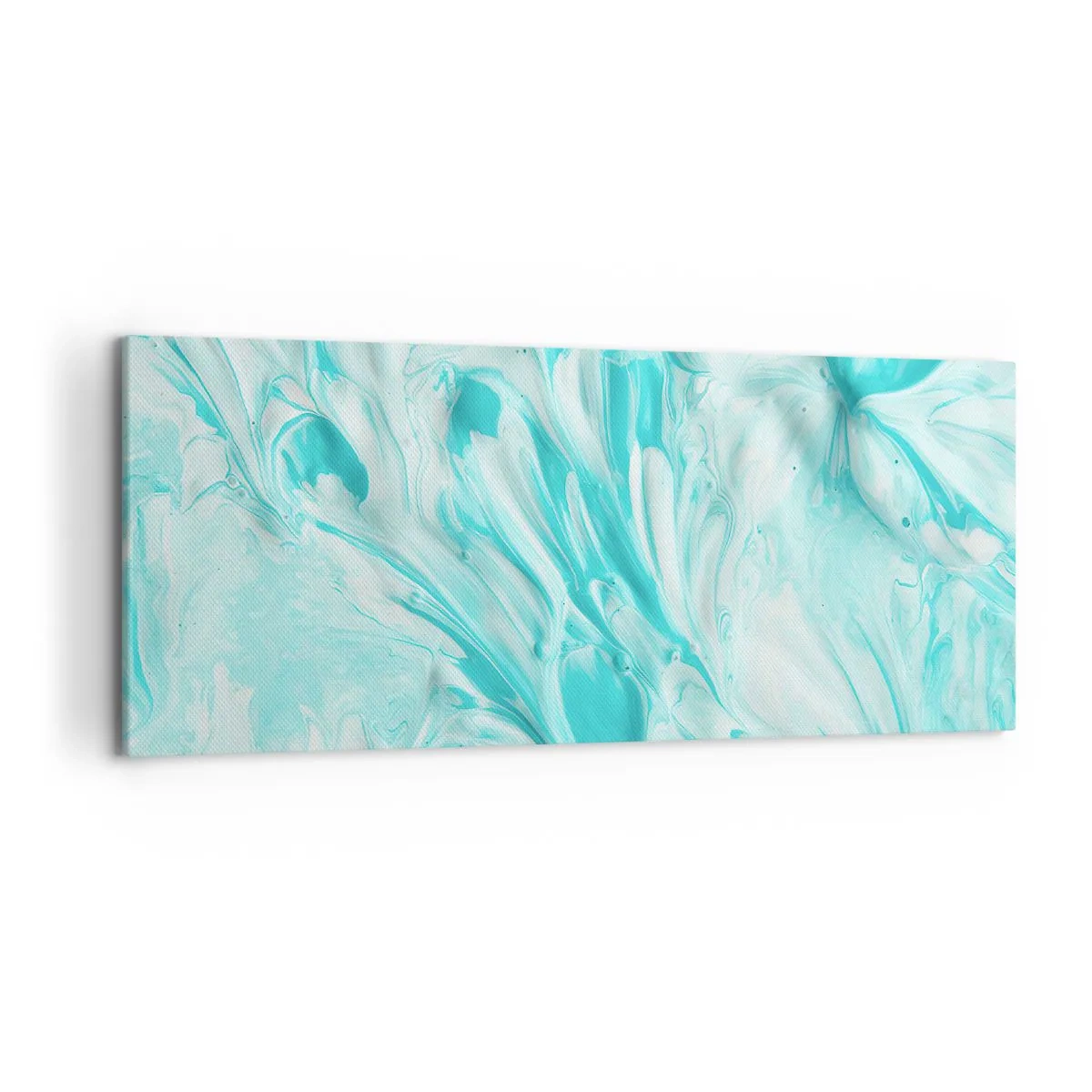 Impression sur toile - Image sur toile - Un motif abstrait dans des tons pastel de bleu et de blanc. - 120x50cm - Ensemble pour toujours - Décoration murale moderne pour le salon et la chambre ARTTOR